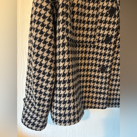 Anine Bing Flynn Houndstooth Woven Knit Collared Button Down Jacket Coat Shacket - Picture 7 of 17